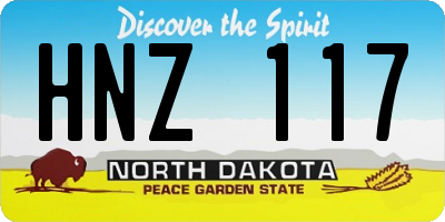 ND license plate HNZ117