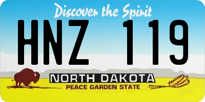 ND license plate HNZ119