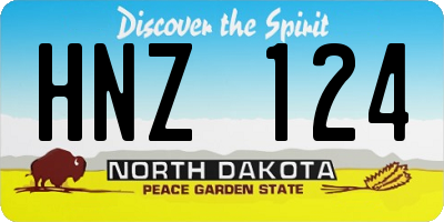 ND license plate HNZ124