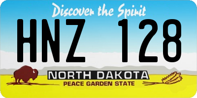 ND license plate HNZ128