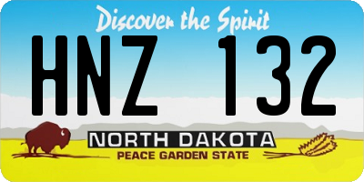 ND license plate HNZ132