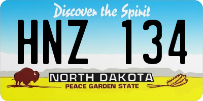 ND license plate HNZ134