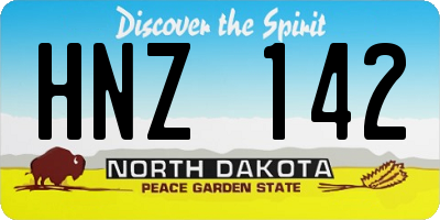 ND license plate HNZ142