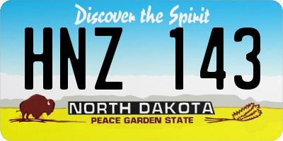 ND license plate HNZ143
