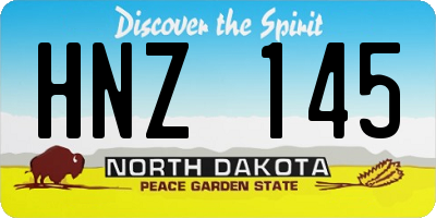 ND license plate HNZ145