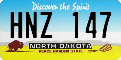 ND license plate HNZ147