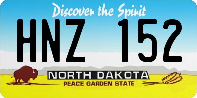 ND license plate HNZ152