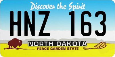 ND license plate HNZ163