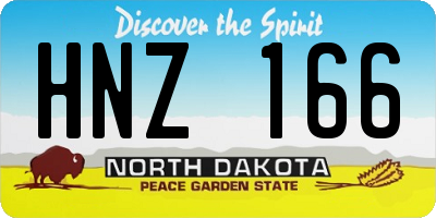 ND license plate HNZ166