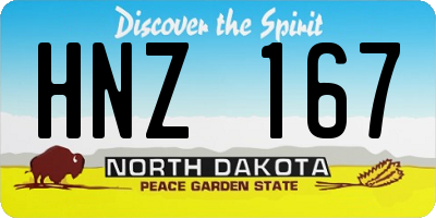ND license plate HNZ167