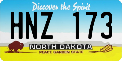 ND license plate HNZ173