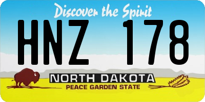 ND license plate HNZ178