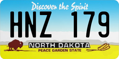 ND license plate HNZ179