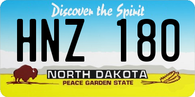 ND license plate HNZ180
