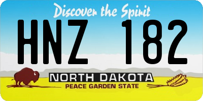 ND license plate HNZ182