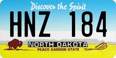 ND license plate HNZ184