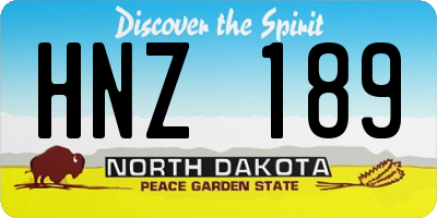 ND license plate HNZ189