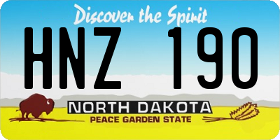 ND license plate HNZ190