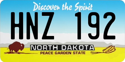 ND license plate HNZ192
