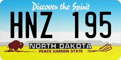 ND license plate HNZ195