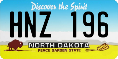 ND license plate HNZ196