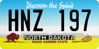 ND license plate HNZ197