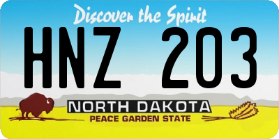 ND license plate HNZ203