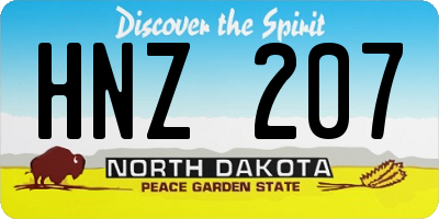 ND license plate HNZ207