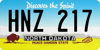 ND license plate HNZ217