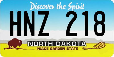 ND license plate HNZ218
