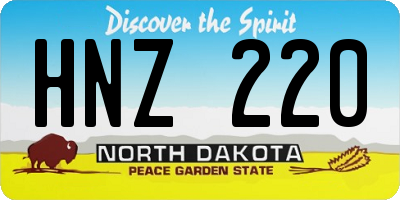 ND license plate HNZ220