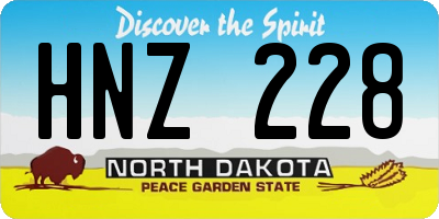 ND license plate HNZ228