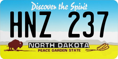 ND license plate HNZ237