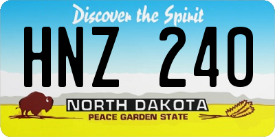 ND license plate HNZ240