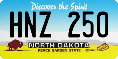 ND license plate HNZ250