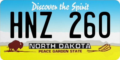 ND license plate HNZ260