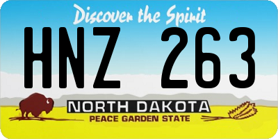 ND license plate HNZ263