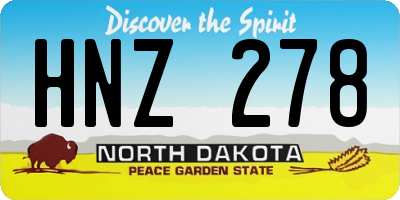 ND license plate HNZ278