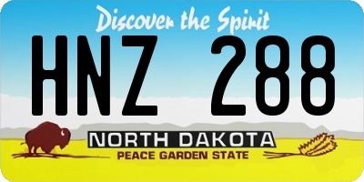 ND license plate HNZ288