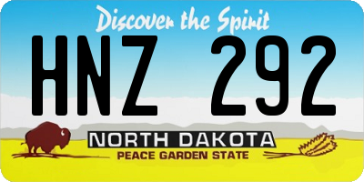 ND license plate HNZ292
