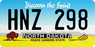ND license plate HNZ298