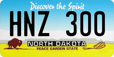 ND license plate HNZ300