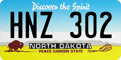 ND license plate HNZ302