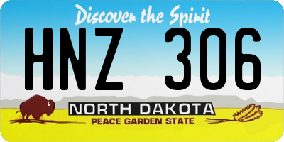 ND license plate HNZ306