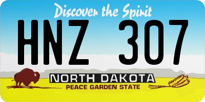 ND license plate HNZ307