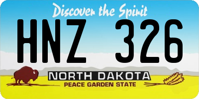 ND license plate HNZ326