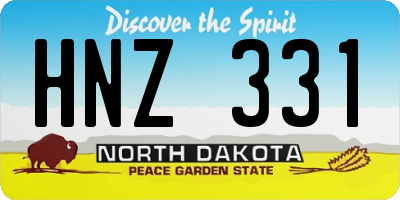 ND license plate HNZ331