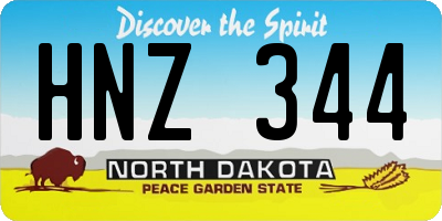 ND license plate HNZ344