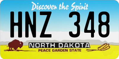 ND license plate HNZ348