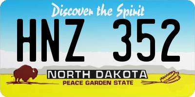 ND license plate HNZ352